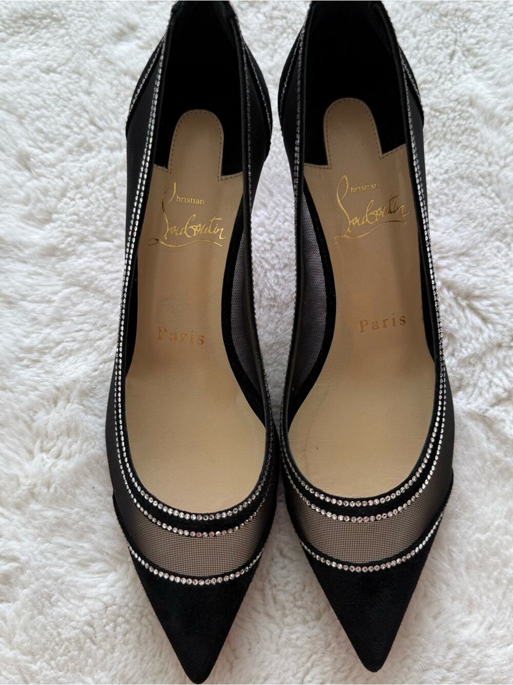 Christian Louboutin Galativi Mesh Strass Red Sole Pumps size 35.5 EU Retail 110